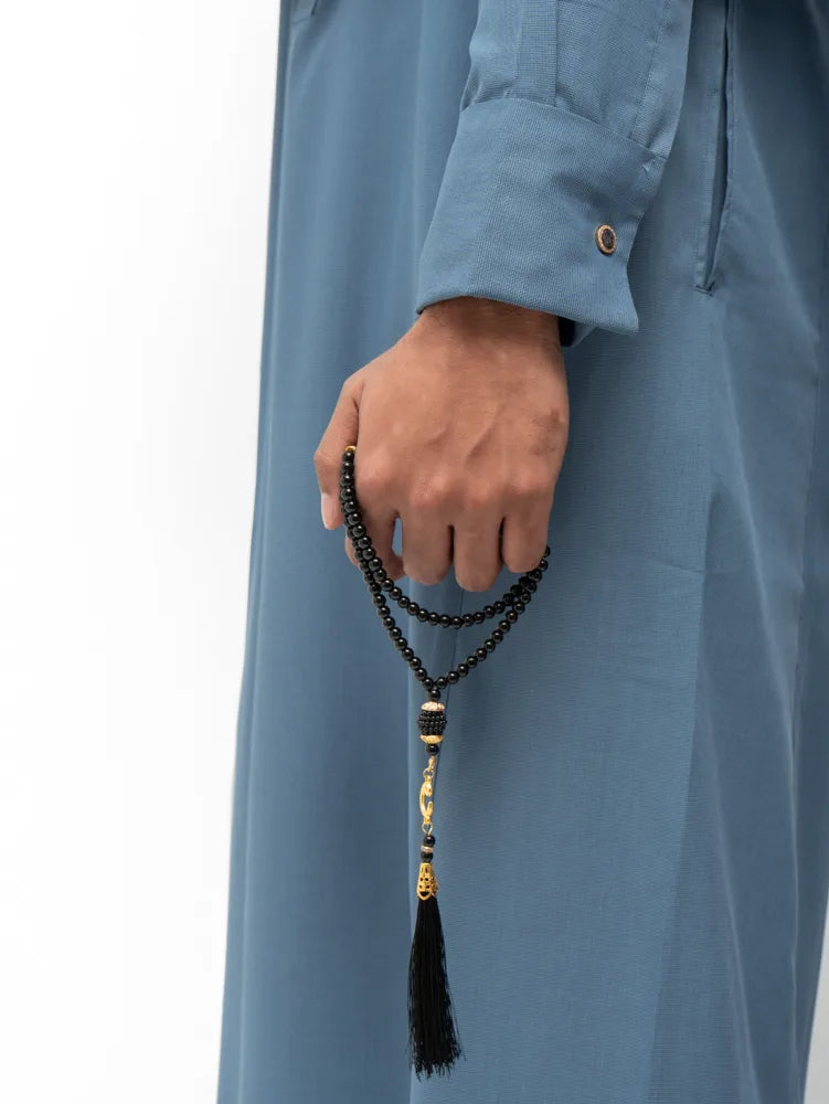 Arabian Platinum Thobe | Cornflower Blue image 2