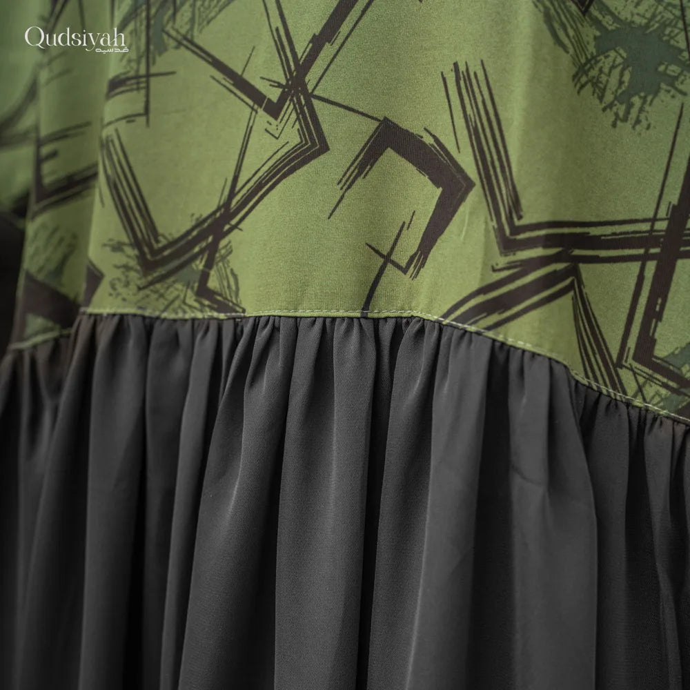 Emerald Moss Green Premium Abaya image 3
