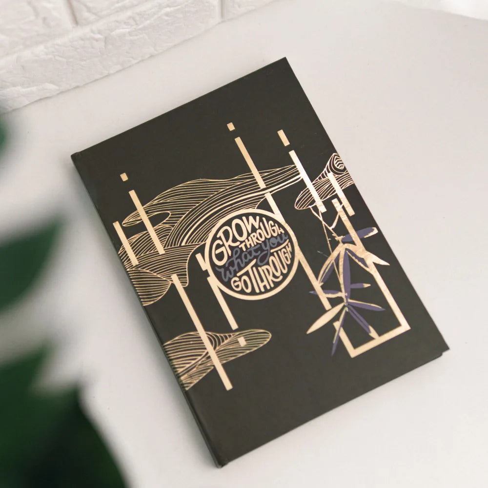 Grow Through What you go through Gold Foiled Notebook image 1