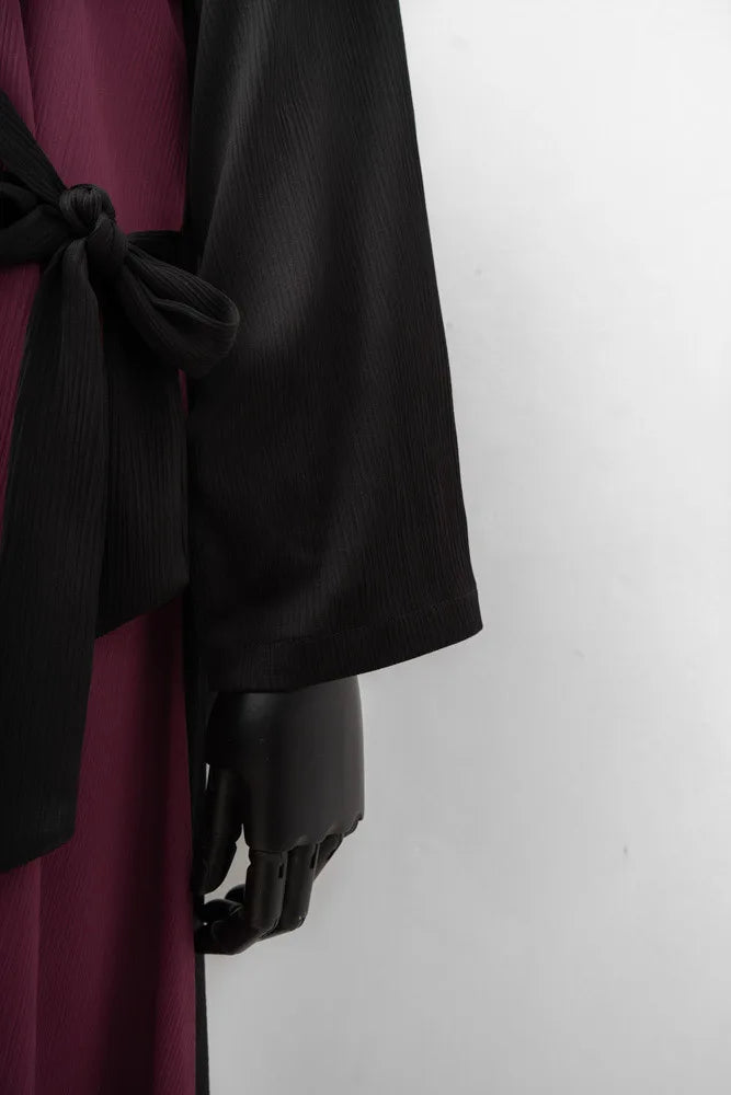 French Rose Textured Premium Abaya image 2