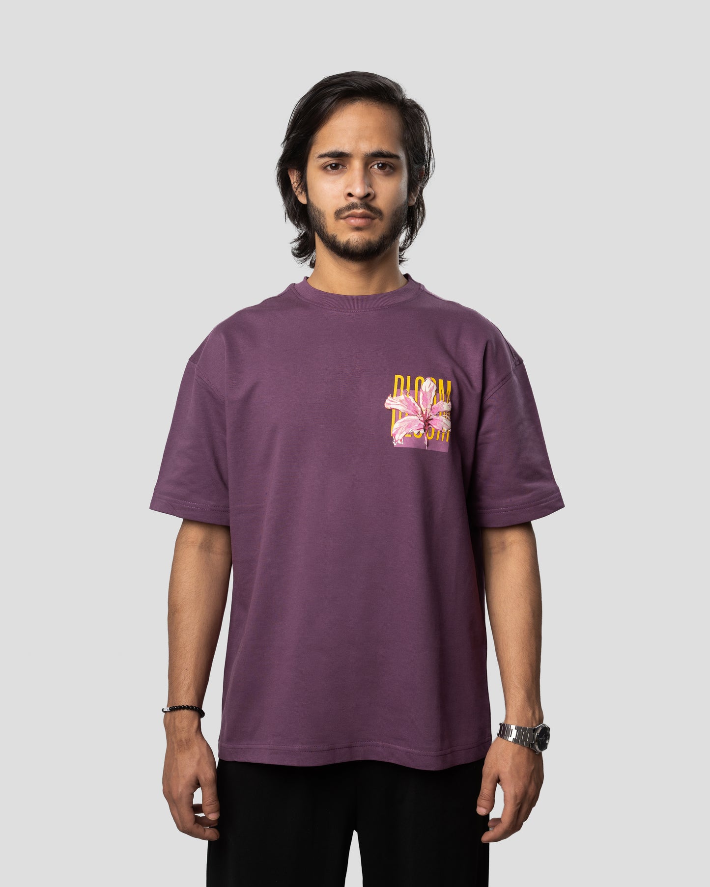 Bloom - Oversized Drop Shoulder T-Shirt - Pearly Purple