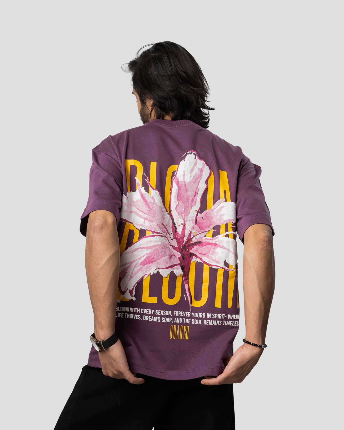 Bloom - Oversized Drop Shoulder T-Shirt - Pearly Purple