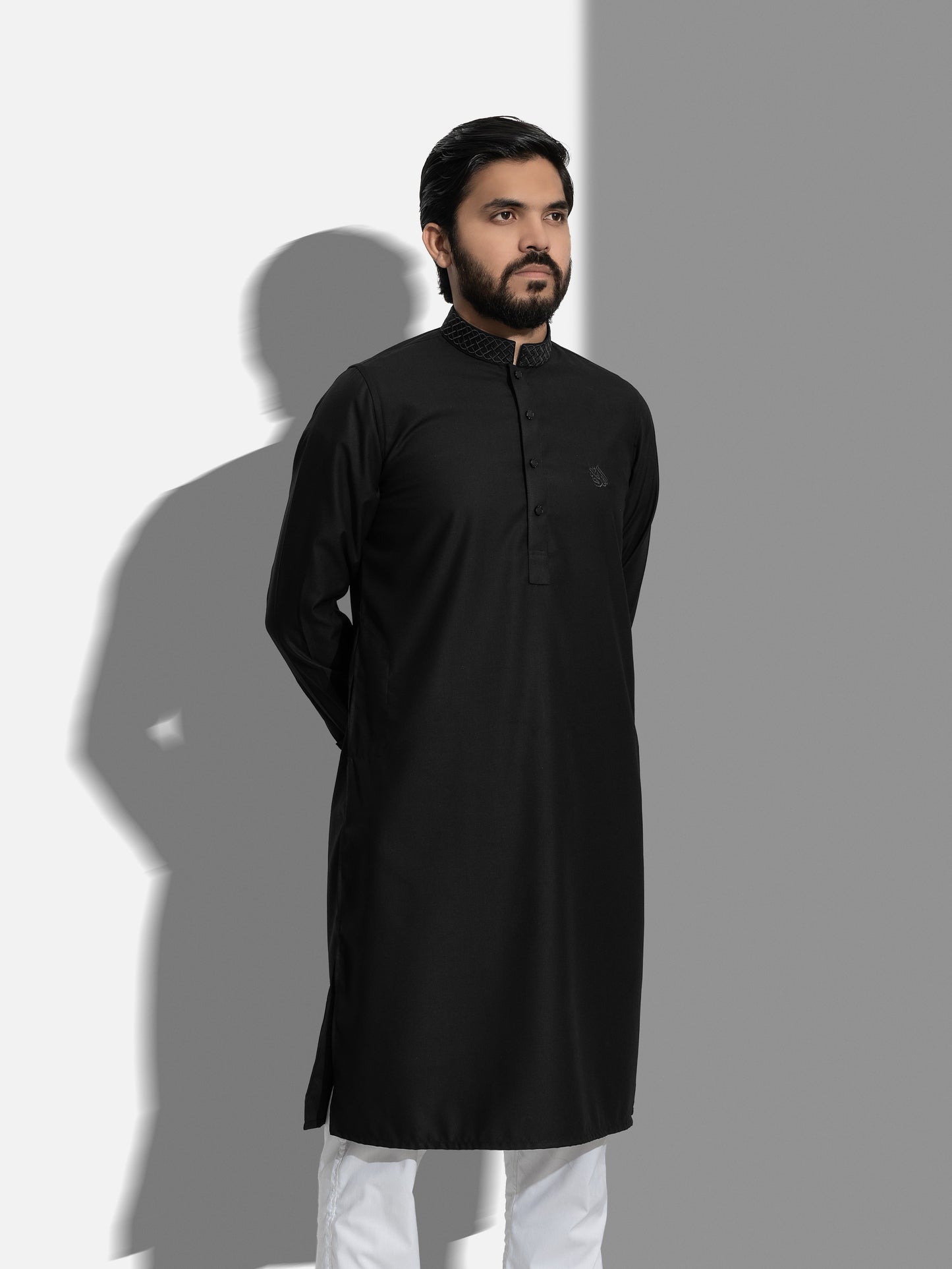 Platinum Panjabi | Obsidian Black