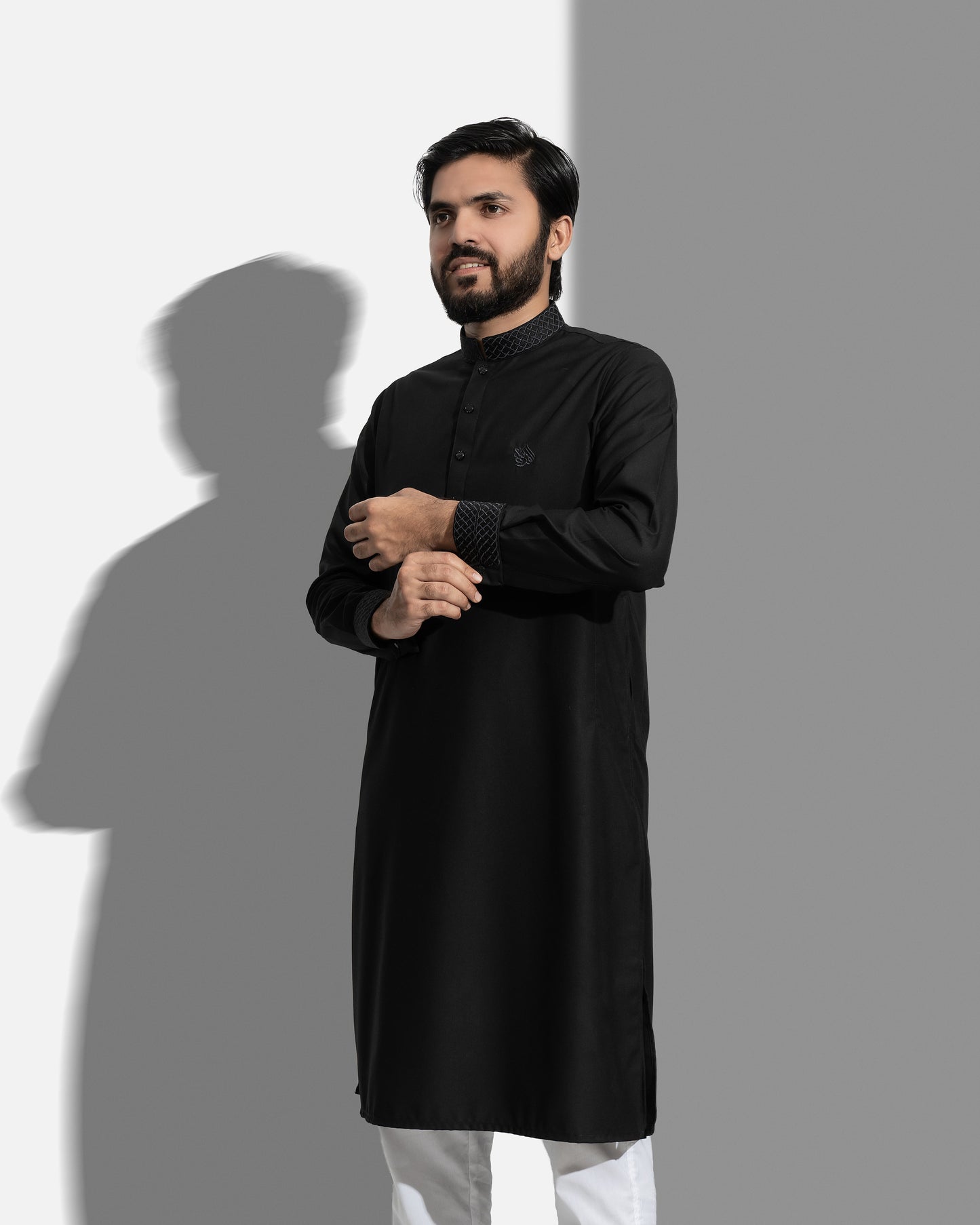 Platinum Panjabi | Obsidian Black