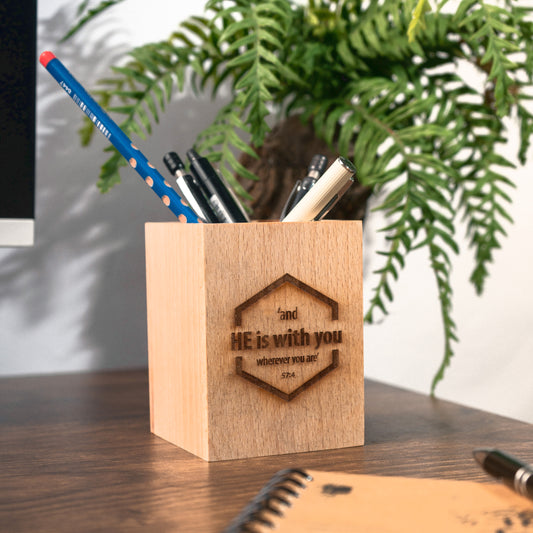 He is With You Pen Holder