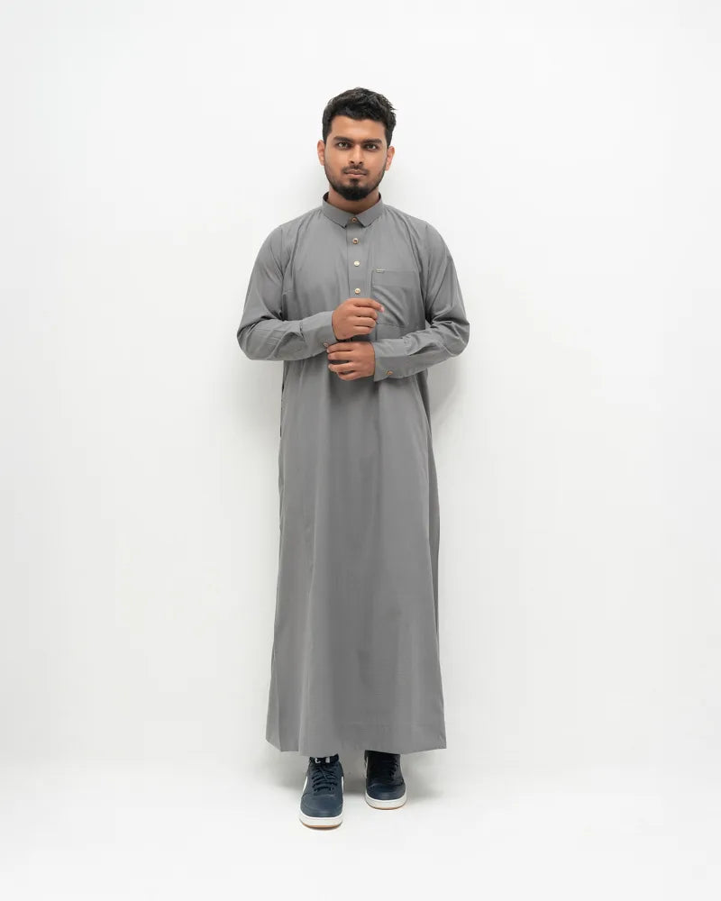 Arabian Platinum Thobe | Smoke Gray image 0