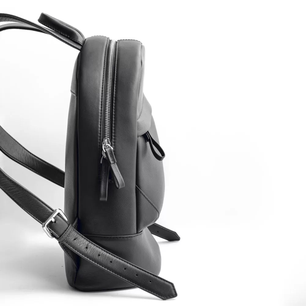 The Got To Go- Black Leather Backpack image 1