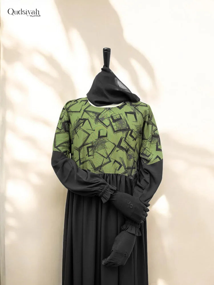 Emerald Moss Green Premium Abaya image