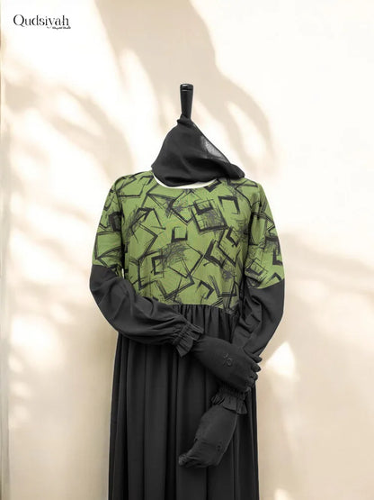 Emerald Moss Green Premium Abaya image