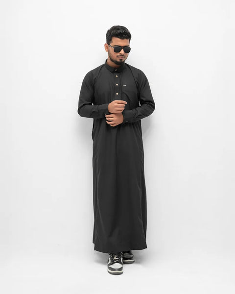 Arabian Platinum Thobe | Jade Black