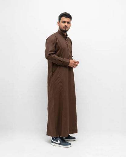 Arabian Platinum Thobe | Caramel Brown image 1